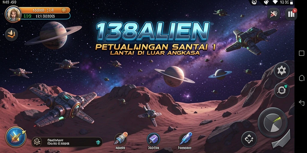 Screenshot gameplay 138ALIEN menunjukkan misi seru di luar angkasa.