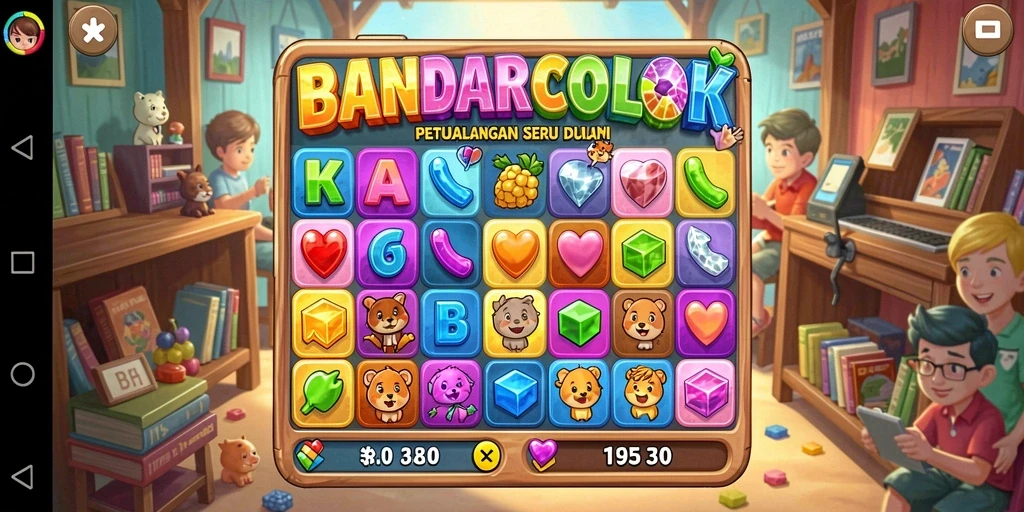 Tangkapan layar BANDARCOLOK menampilkan gameplay Match-3 yang seru dan penuh warna.