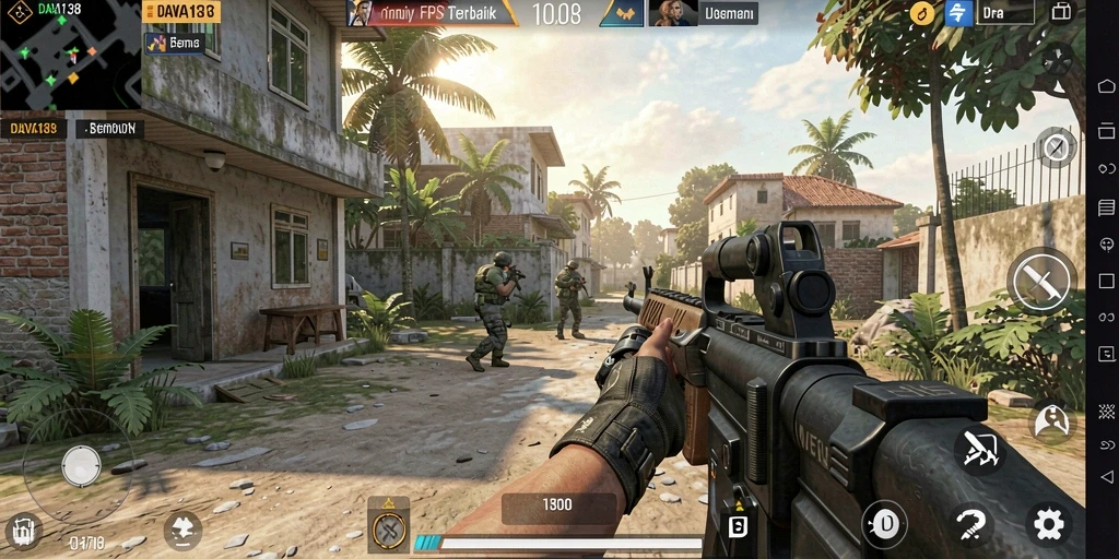 Tangkapan layar gameplay DAYA138 menampilkan aksi menegangkan dalam pertempuran FPS.