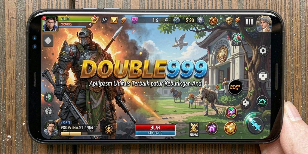 Screenshot utama DOUBLE999 menampilkan berbagai fitur utilitas yang berguna.