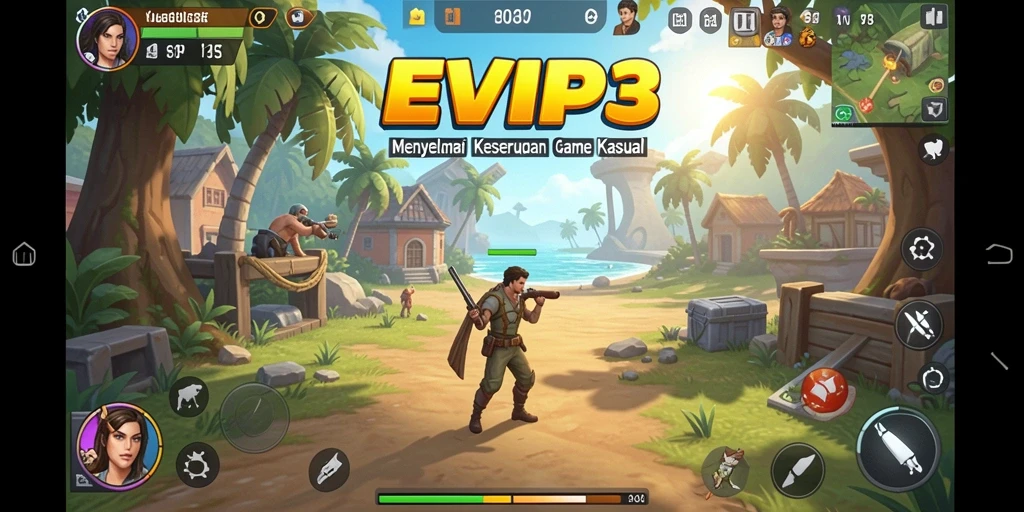 Screenshot gameplay EVIP3 yang menampilkan momen seru dalam permainan kasual.