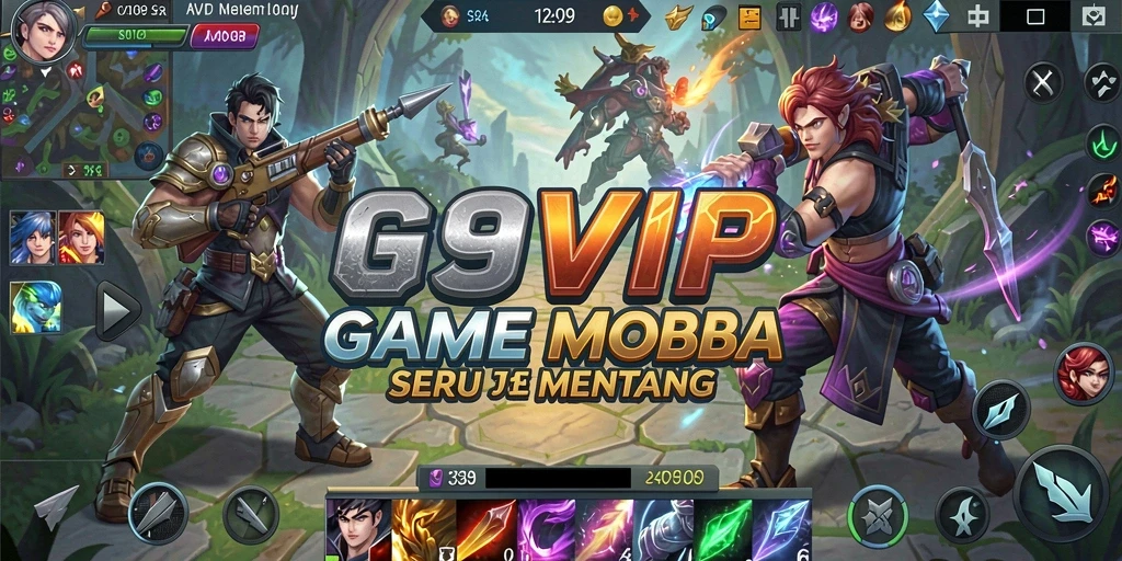 Gameplay seru G9VIP dalam pertempuran MOBA.
