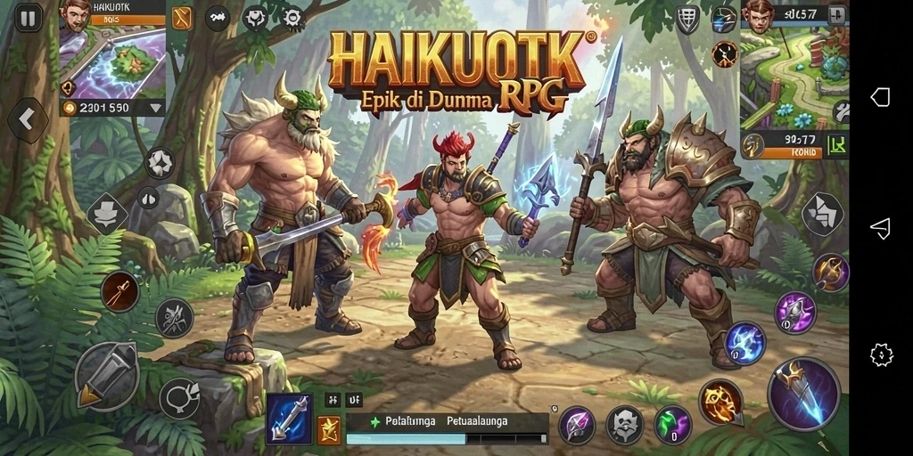 Tampilan gameplay HAIKUOTK yang menakjubkan dan penuh aksi.