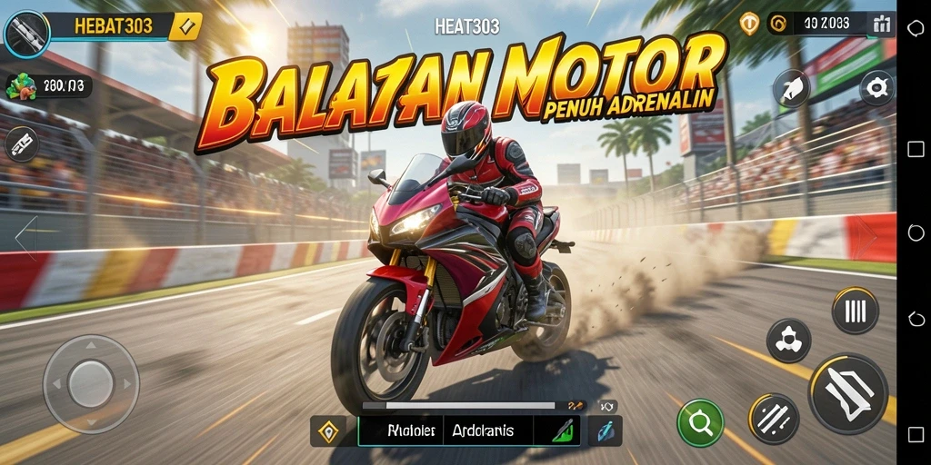 Gameplay seru balapan motor di HEBAT303.