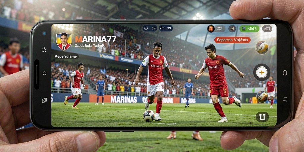 Tampilan utama gameplay sepak bola MARINA77 yang seru.