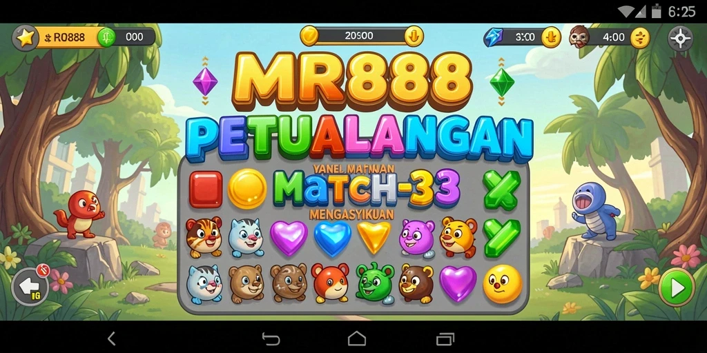 Tampilan gameplay seru dan berwarna-warni dari MR888.