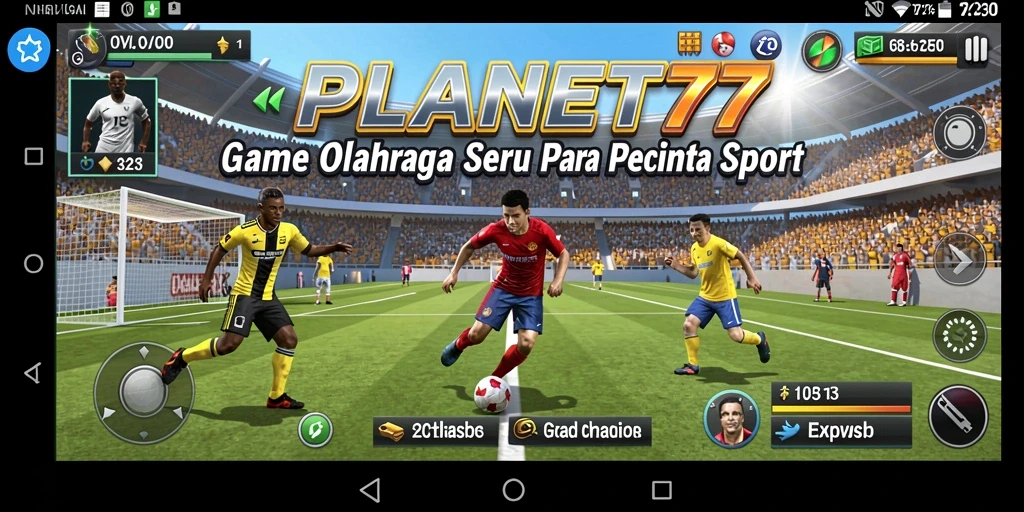 Gameplay menarik dari PLANET77 dengan berbagai olahraga yang bisa dipilih.