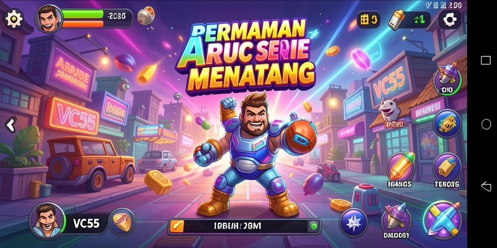 Tampilan gameplay seru dalam permainan arcade VC55.