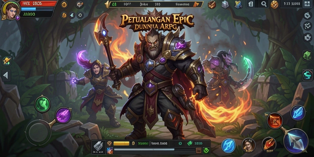 Tangkapan layar WDBOS menampilkan pertarungan epik di dunia ARPG.